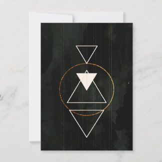 Invitación Geometría Sagrada Boho Elegante Círculos Triángulo