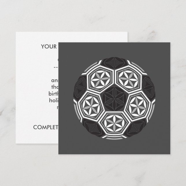 Invitación geometría sagrada de fútbol (Anverso / Reverso)