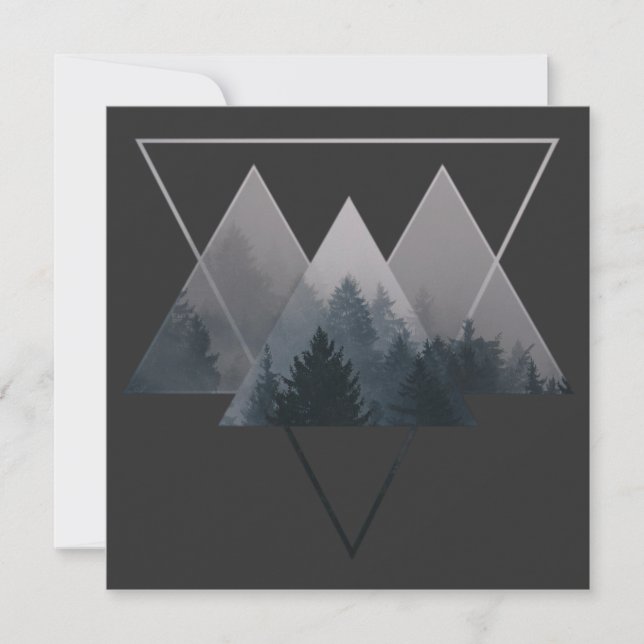 Invitación Geometría Triángulos Bosque Misty (Anverso)