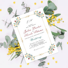 Invitación Geometría Vintage Motivo Clásico Intrincado Boda