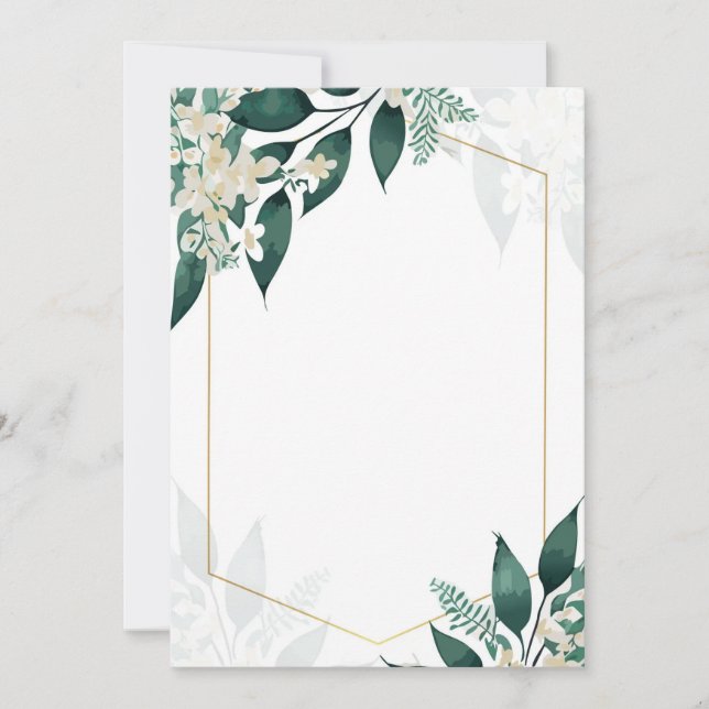 Invitación Geometric and Flowers (Anverso)
