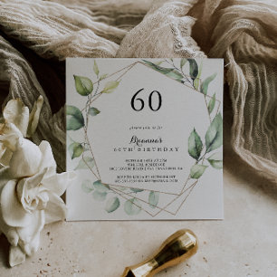 Invitación Geometric Elegant Gold Green Fiesta de cumpleaños