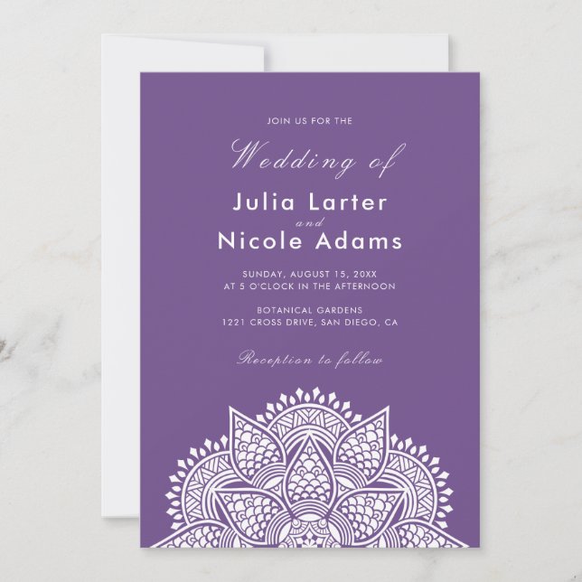 Invitación Geometric Glittering Metallic Luxury Wedding (Anverso)