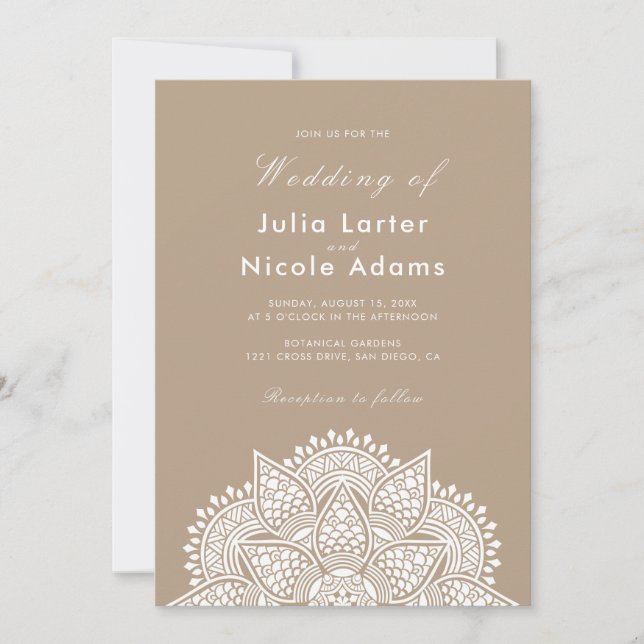Invitación Geometric Glittering Metallic Luxury Wedding (Anverso)