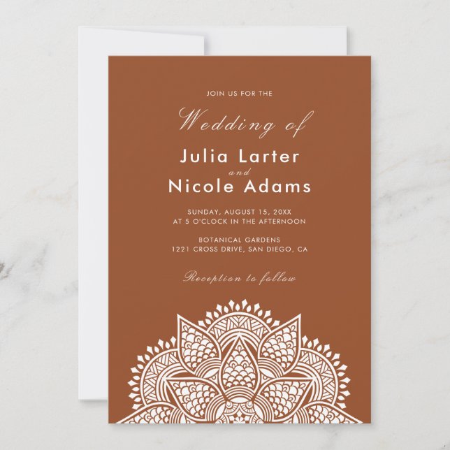Invitación Geometric Glittering Metallic Luxury Wedding (Anverso)