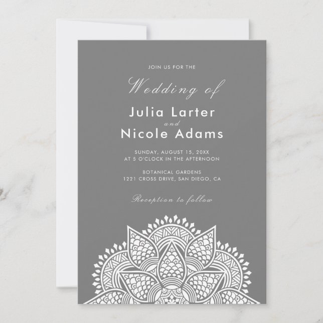Invitación Geometric Glittering Metallic Luxury Wedding (Anverso)