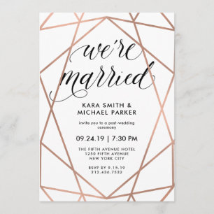 Invitación Geometric Nos Casamos Fiesta Después de la Boda