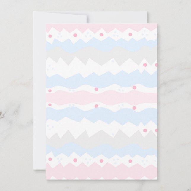 Invitación Geometric Zigzag Baby Pastel Aesthetic Blank (Anverso)
