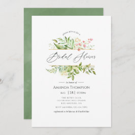 Invitación Geométrica Cristal Greenery Bridal Shower