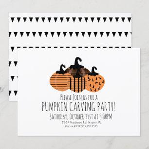 Invitación geométrica de calabaza minimalista tall