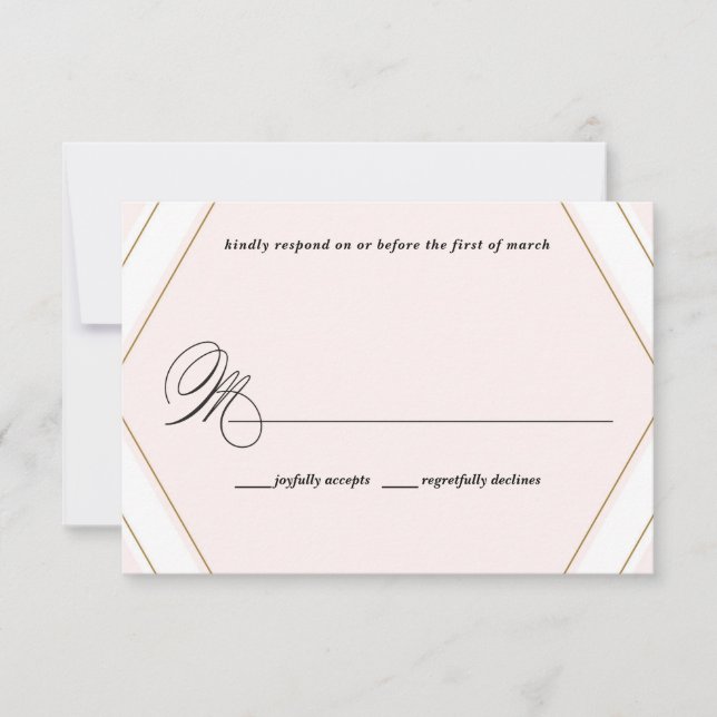 Invitación geométrica de la boda de diamante del (Anverso)