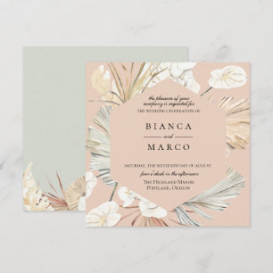 Invitación geométrica de la boda del marco de la