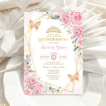 Geométrica de Oro de Quinceañera Quinceañera de co
