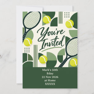 Invitación Geométrica de Tenis Te Invitan