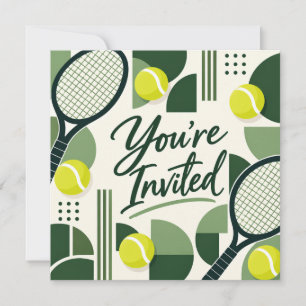 Invitación Geométrica de Tenis Te Invitan