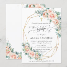 Geométrica del Bautismo de Verdor Floral Rubor Pea