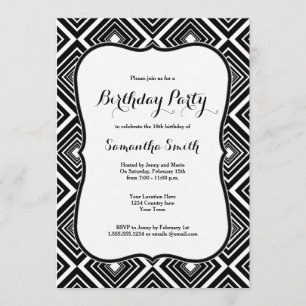 Invitación geométrica del cumpleaños del modelo