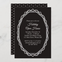 Geométrica Festividad Sparkle Open House Black