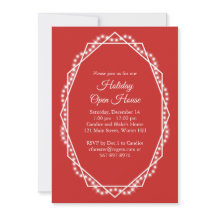 Geométrica Festividad Sparkle Open House Red