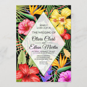 Invitación Geométrico del jardín floral tropical
