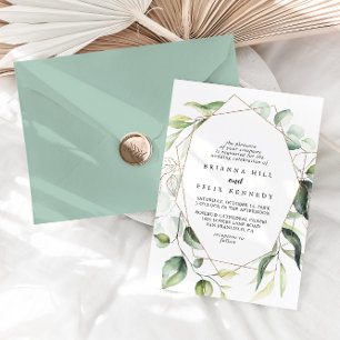 Invitación Geométrico Elegante Boda de Diamantes de Verdor de