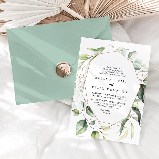 Invitación Geométrico Elegante Boda de Diamantes de Verdor de (Subido por el creador)