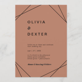 Invitación Geométrico moderno | Boda Casual de Cobre