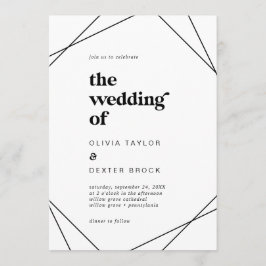 Invitación Geométrico Moderno El Boda De