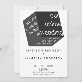 Invitación Geométrico Nuevo Alto Tech Épico Cubo Negro ONLINE