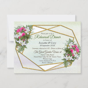 Invitación Geométrico - Tema de Bouquet de flores Purpurina d