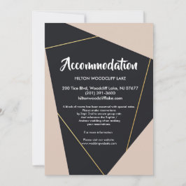 Invitación Geometrio rosa negro y dorado para albergar Enclos