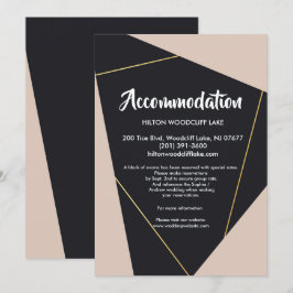 Invitación Geometrio rosa negro y dorado para albergar Enclos