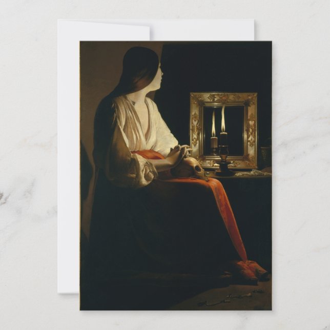 Invitación Georges de La Tour - El Penitente Magdalen (Anverso)