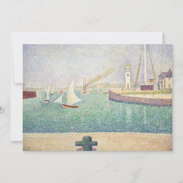 Invitación Georges Seurat - Entrada del puerto de Honfleur (Anverso)