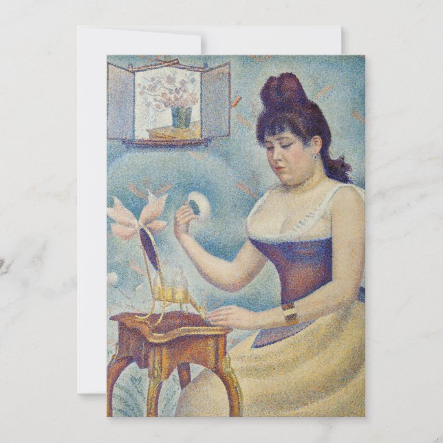Invitación Georges Seurat - Joven mujer empolvándose (Anverso)