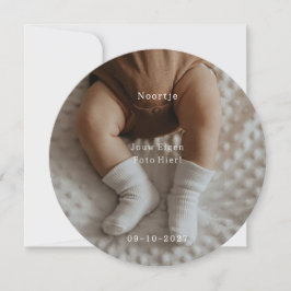 Invitación Gepersonaliseerd Geboortekaartje Met Eigen Foto.