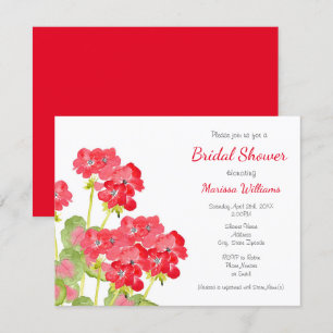 Invitación Geranios de color rojo 2