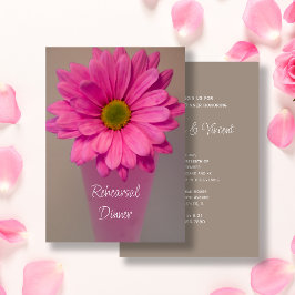 Invitación Gerber rosado Daisy en el ensayo de Boda de abusa 