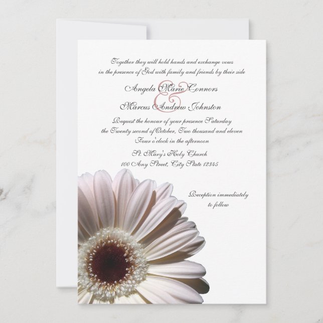 Invitación Gerbera Boda Daisy (Anverso)