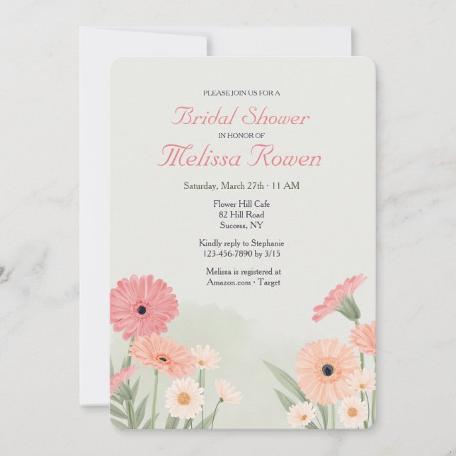 Invitación Gerbera Daisies (Anverso)