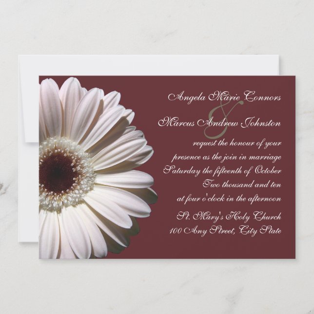 Invitación Gerbera Daisy Boda (Anverso)