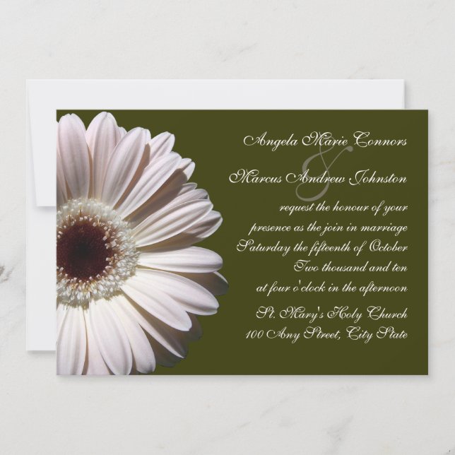 Invitación Gerbera Daisy Boda (Anverso)