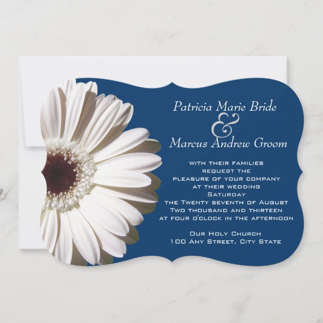 Invitación Gerbera Daisy Boda (Anverso)