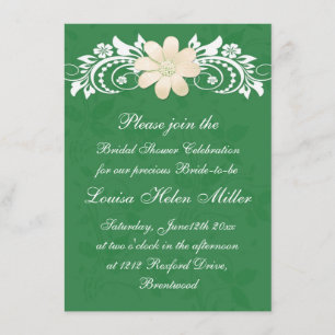 Invitación Gerbera floral de la margarita blanca en ducha