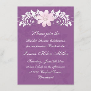 Invitación Gerbera floral de la margarita blanca en ducha
