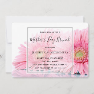 Invitación Gérbera rosa Daisies Foto Brunch del Día de la Mad