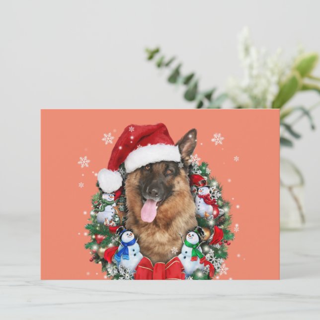 Invitación German Shepherd Christmas Ornament Decoration Gift (Anverso de pie)