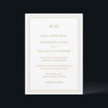 Invitación Gertrude Gold Classic Elegant Wedding<br><div class="desc">Invitación a una boda de oro de estilo clásico con un diseño sencillo y mínimo, con su monograma en la parte superior y sus detalles del evento rodeados de un borde doble. Los tipos de letra alternan entre y el guión elegante, un serif tradicional y sans serif minimalistas. Esta invitación...</div>