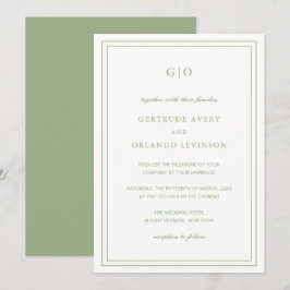 Invitación Gertrude Sage Green Classic Elegant Wedding
