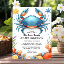 Get Beach Ocean Catch Navy Blue Crab Baby Shower